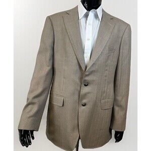 Scabal 44 L Tailored Fit Schurwoole Beige Blazer Sport Coat Jacket Unstructured
